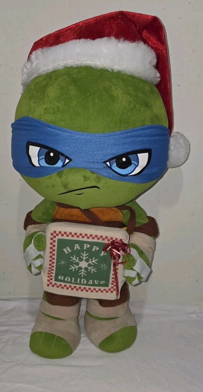 RARE! Leonardo Christmas Holiday Teenage Mutant Ninja Turtles Plush 18" 2017